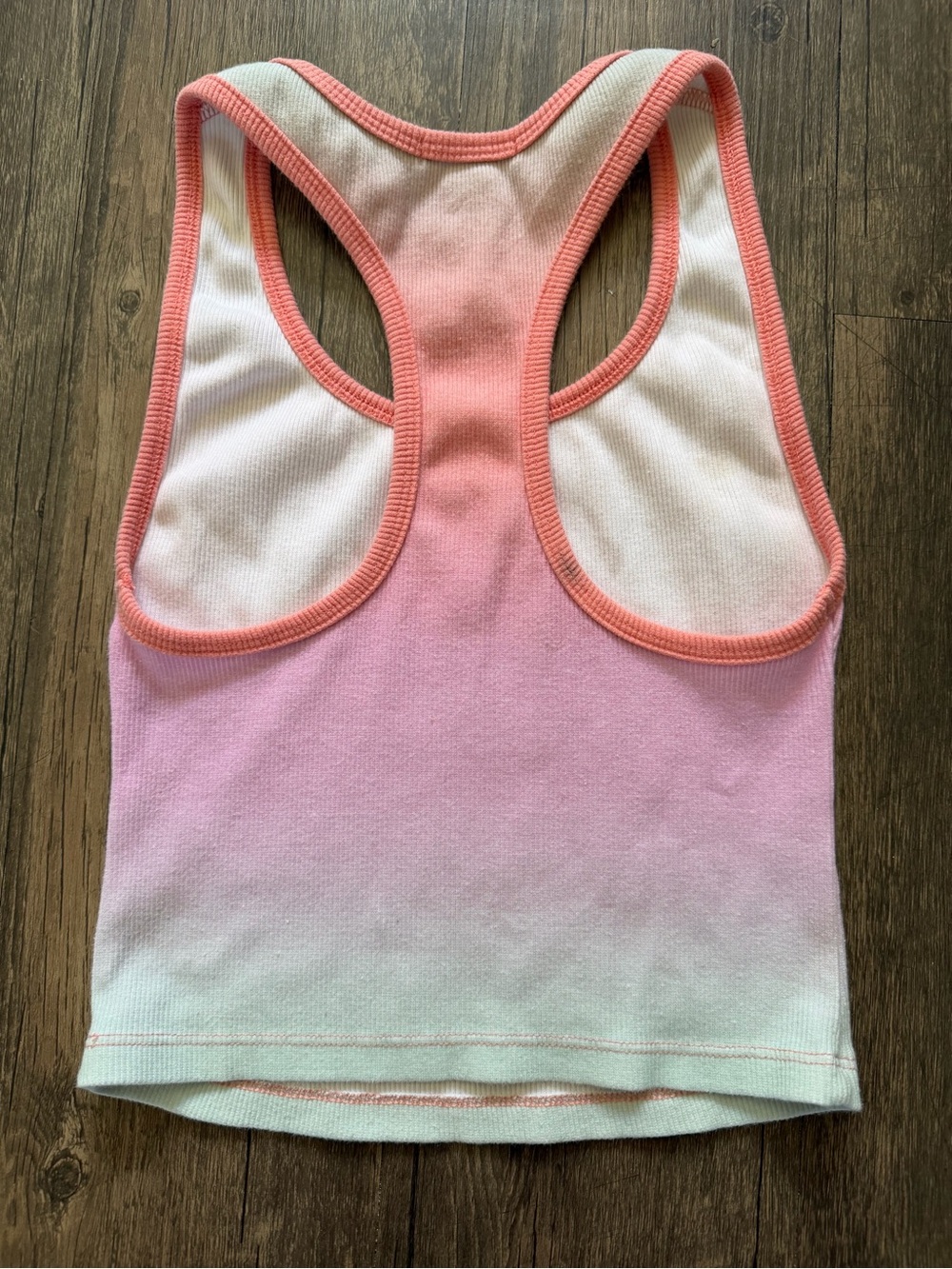Forever 21 Pink Mint Ombre Racerback Crop Top T- Shirt Casual Stretch M - Picture 3 of 6